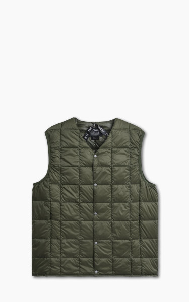 Taion V-Neck Button Down Vest Dark Olive