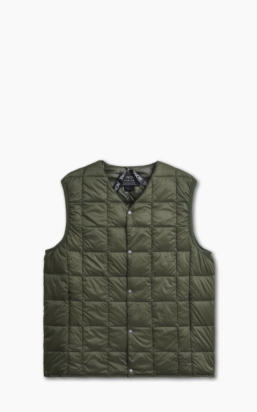 Taion V-Neck Button Down Vest Dark Olive