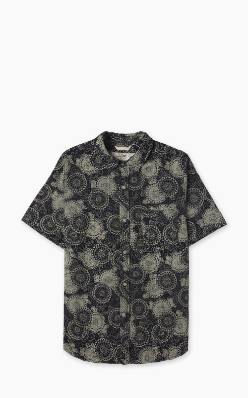 Rogue Territory Oxford Shirt S/S Indigo Medallion