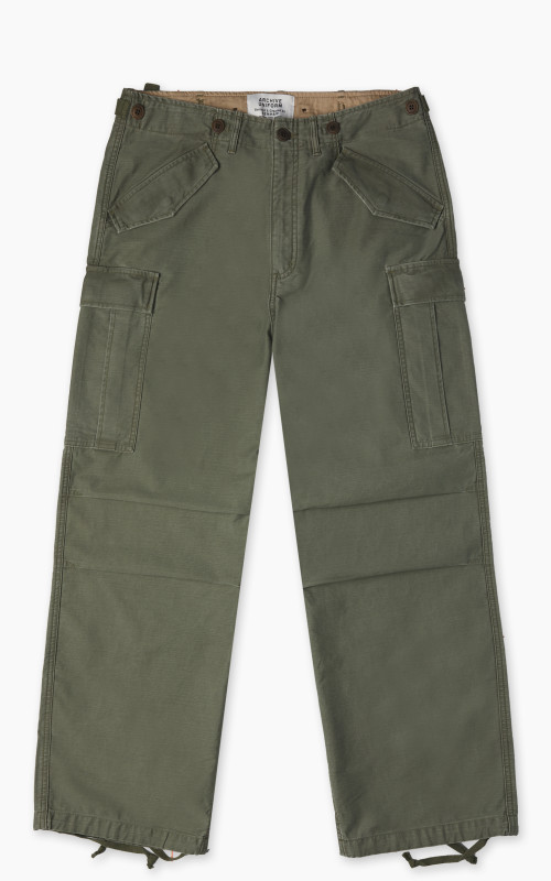 Denham Archive Cargo Pant Heavy Satin Army Green | Cultizm