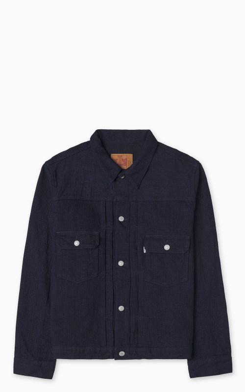Omoto Denim 3220 Type 2 Cube Sashiko Denim Jacket Indigo 12oz