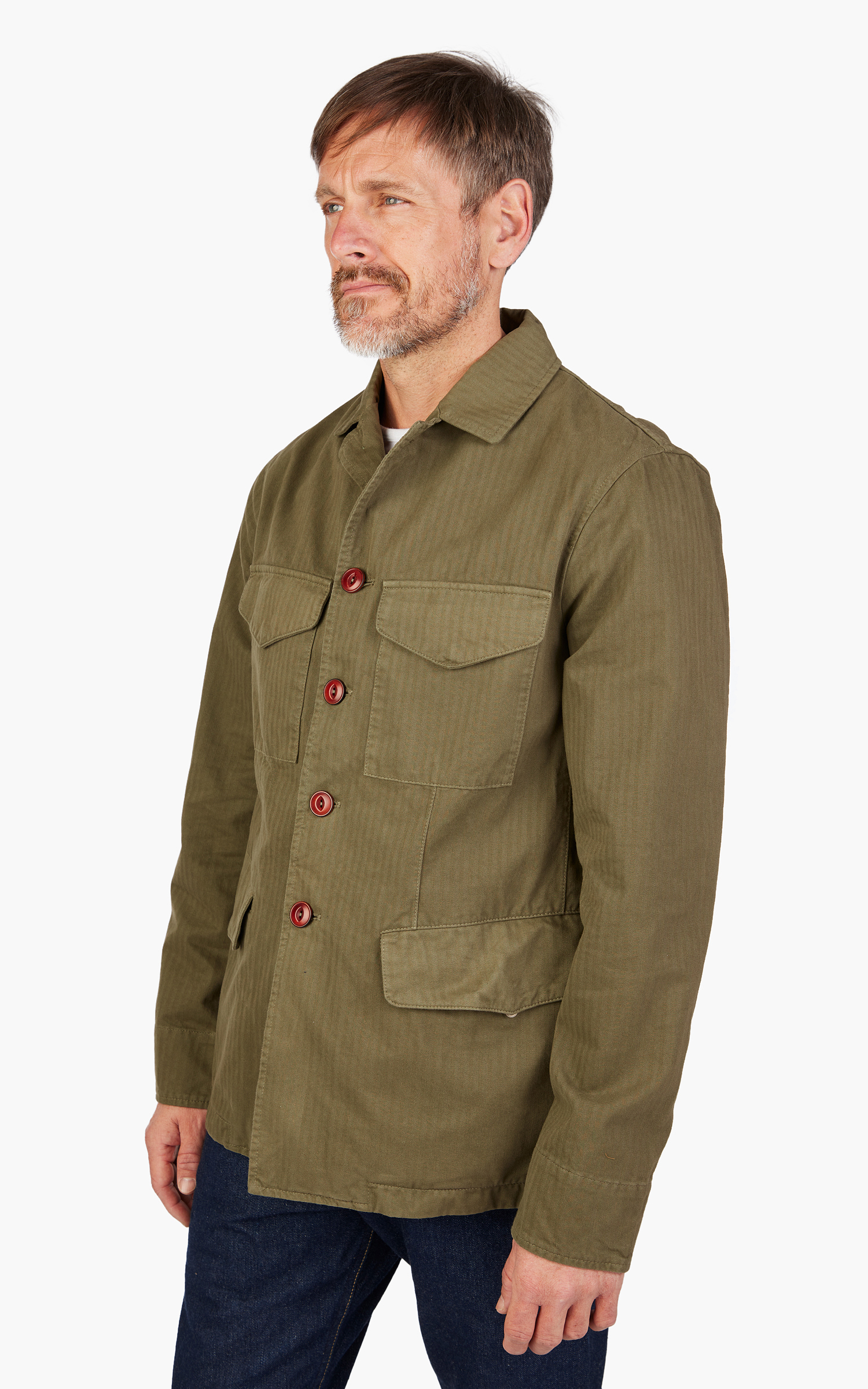 Tellason Explorer Jacket Herringbone Twill Olive | Cultizm