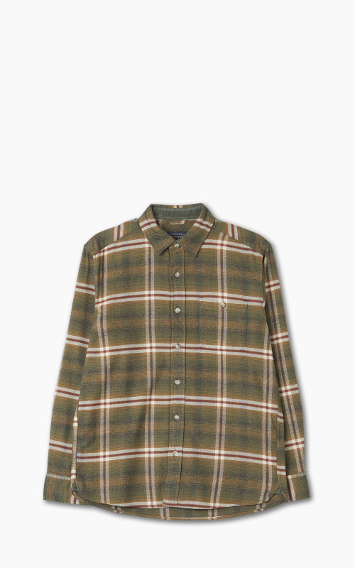 Pendleton Fremont Flannel Shirt Dark Olive/Tan/Red Plaid