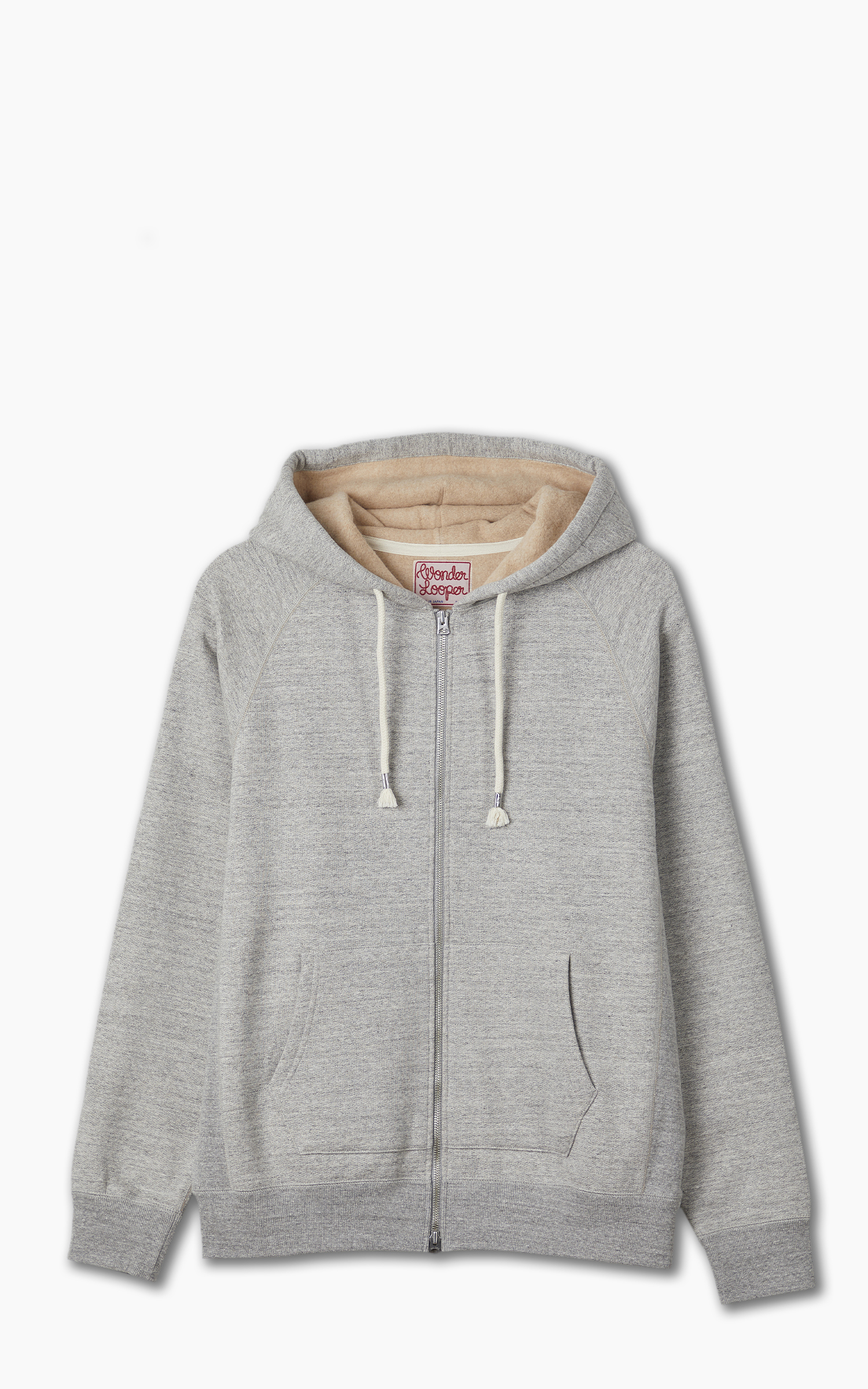 Wonder Looper Zip Hoodie Fleeced Foxfibre® Heather Grey | Cultizm