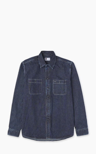Tellason Utility Shirt Wabash Cotton Stone Washed Wabash Blue/White