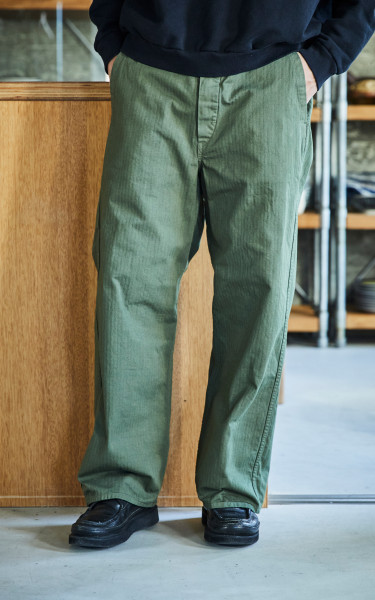 OrSlow Wide Fit French Work Pants Army Green