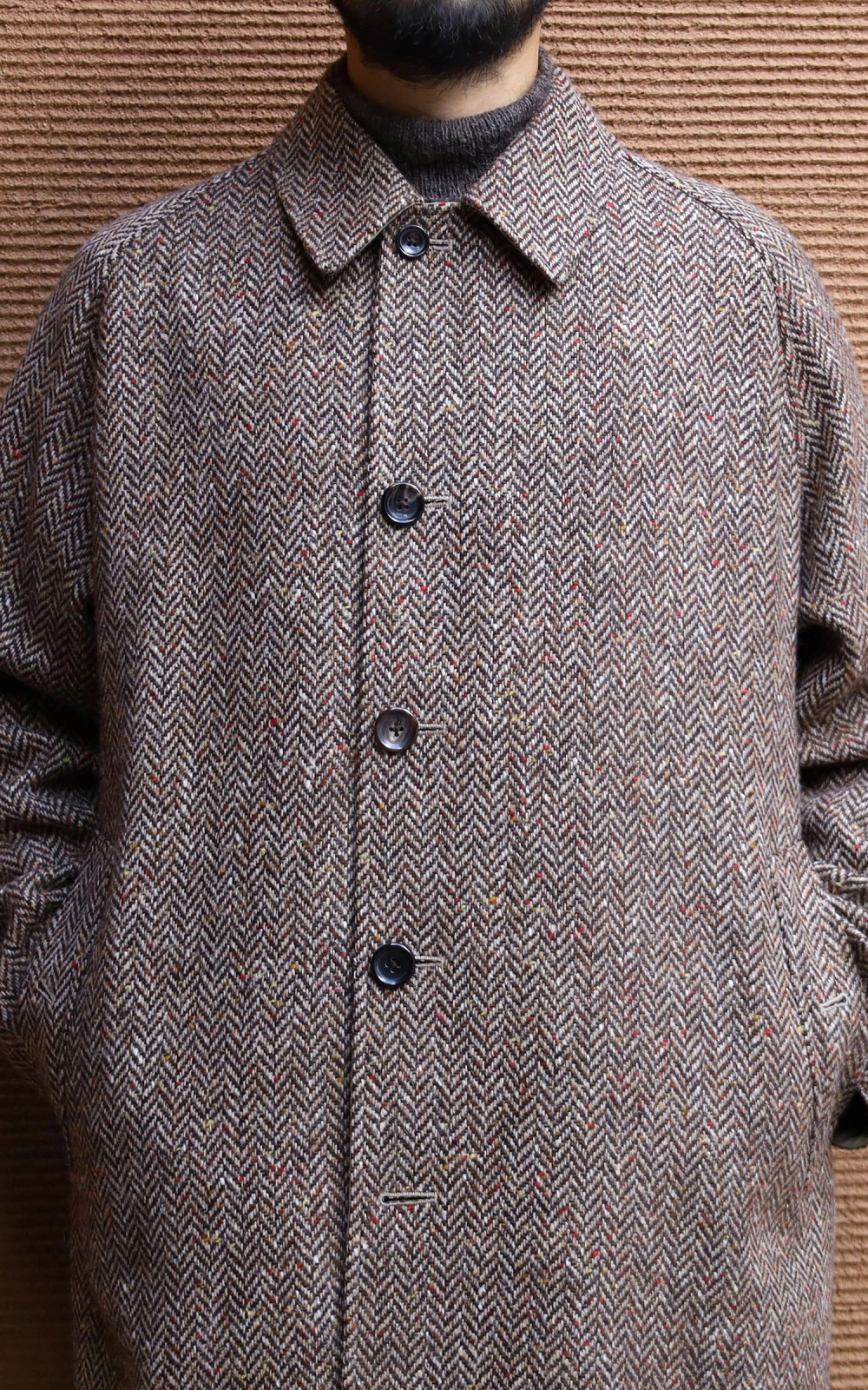 ANATOMICA SINGLE RAGLAN COAT Ⅱ BEIGE 44 Anatomica Single Raglan II Reversible Coat Beige – Clutch Cafe