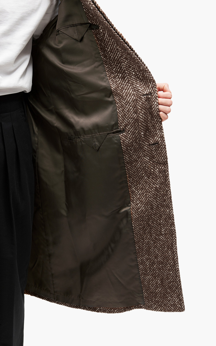 ジャケット・アウター AURALEE ALPACA HERRINGBONE TWEED COAT Auralee Wool Alpaca Herringbone Tweed Soutien Collar Coat
