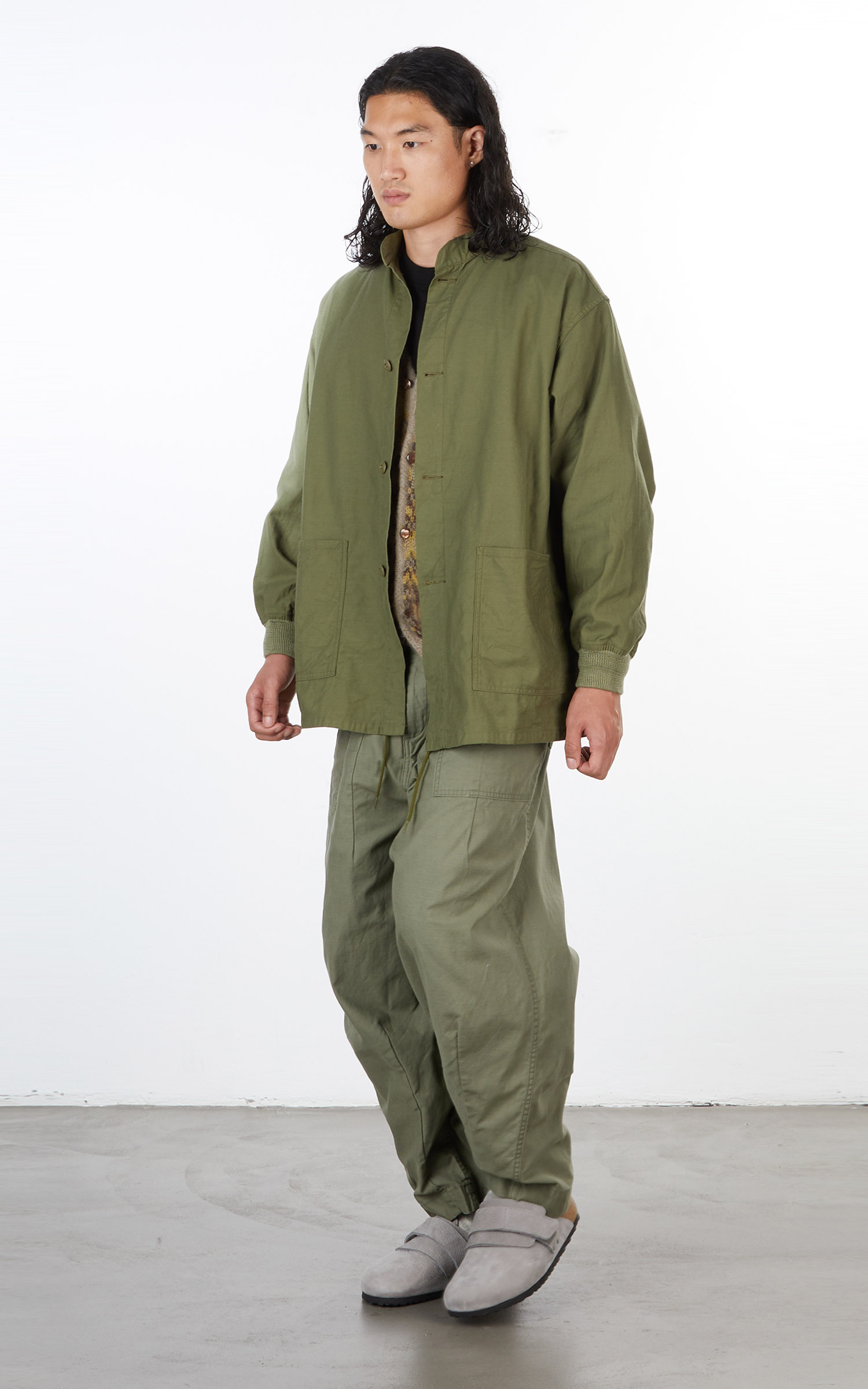 Needles S.C. Army Shirt Back Sateen Olive | Cultizm