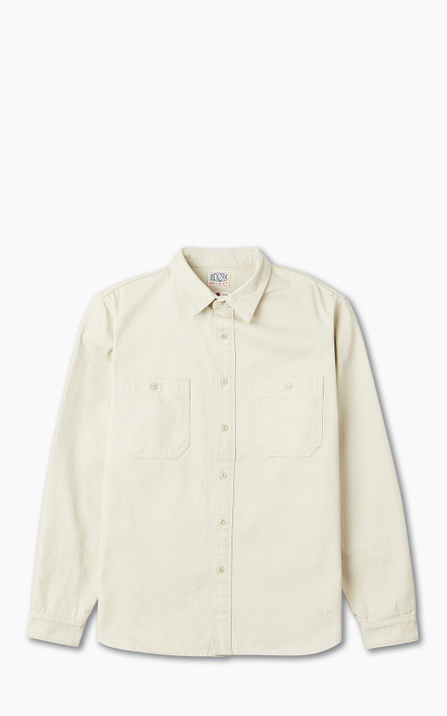 Benzak BWS-02 Utility Shirt Herringbone Ivory 8oz