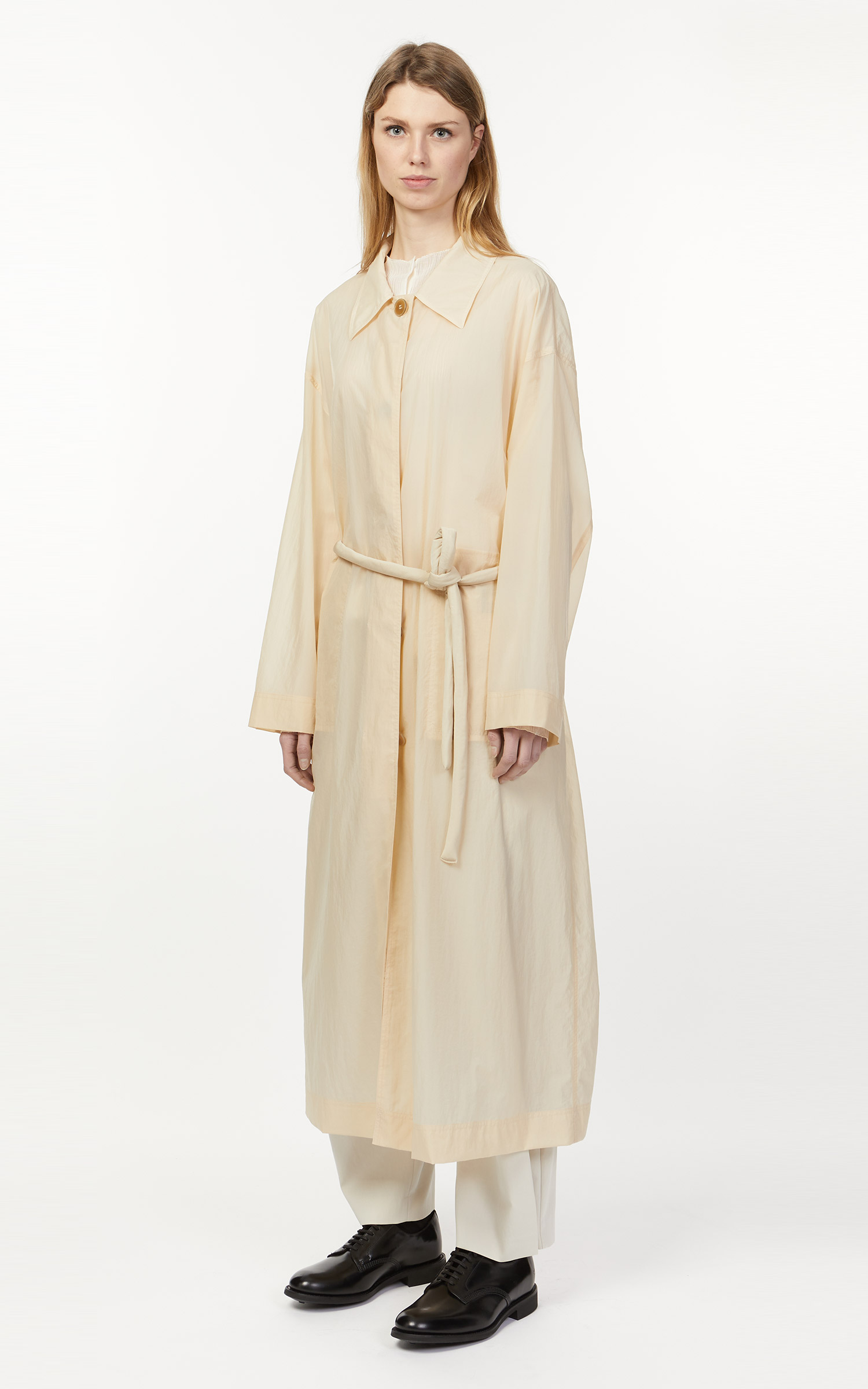 Amomento Sheer Single Trench Coat Light Beige | Cultizm