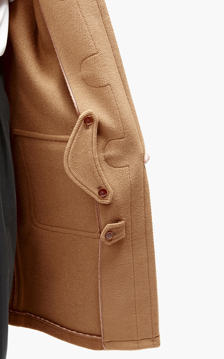 Auralee Wool Herringbone Pile Duffle Coat Brown | Cultizm Auralee Wool Herringbone Pile Duffle Coat Brown | Cultizm
