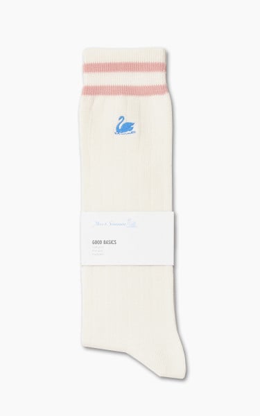 Merz b. Schwanen GS08 Cotton Socks White/Peach