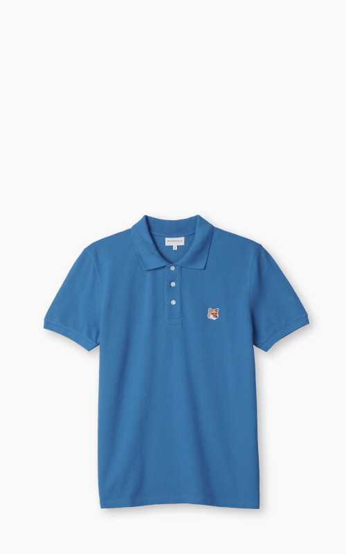 Maison Kitsuné Fox Head Patch Regular Polo Enamel Blue