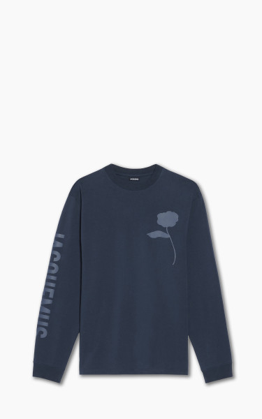 Jacquemus Le T-Shirt Ciceri Rose Stencil Longsleeve Navy Solid Rose Navy