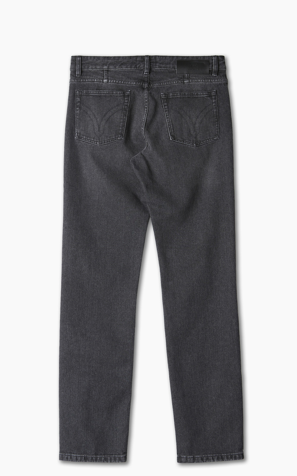 【AMI PARIS】 Garment-dyed jeans AMI Paris Logo Patch Tapered Jeans | Black | FARFETCH