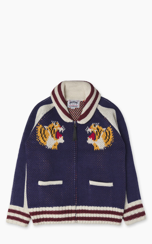 Houston Souvenir (Tiger) Cowichan Sweater Blue