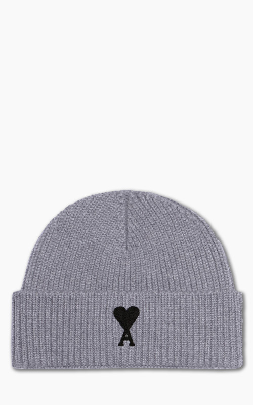 AMI Paris Ami De Coeur Beanie Grey/Black