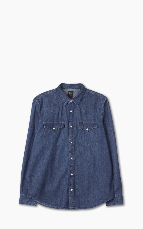 Lee Regular Western Shirt Rigid Mid Stone Wash Indigo