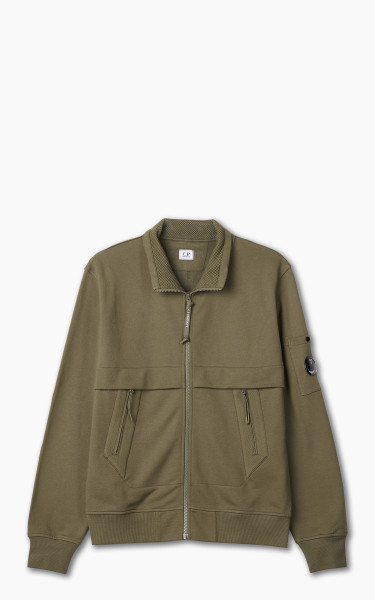 C.P. Company Diagonal Raised Fleece Full Zipped Sweatshirt Butternut