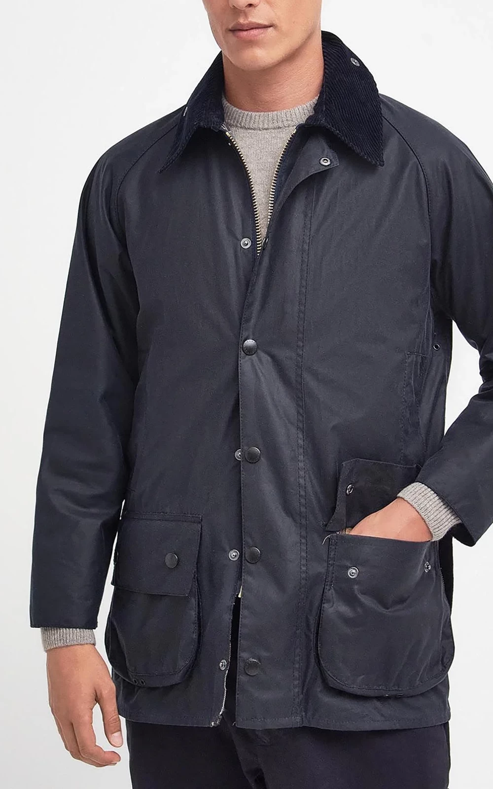 Barbour Beaufort Wax Jacket Navy | Cultizm
