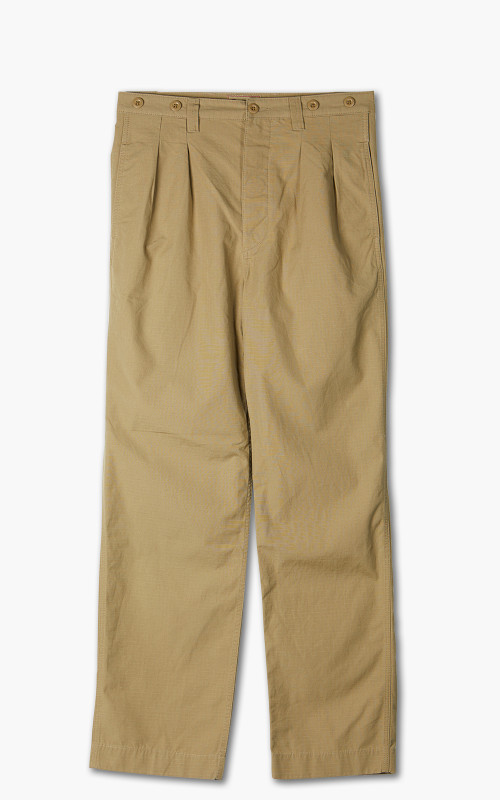 Nigel Cabourn Pleated Chino Cotton Ripstop Tan