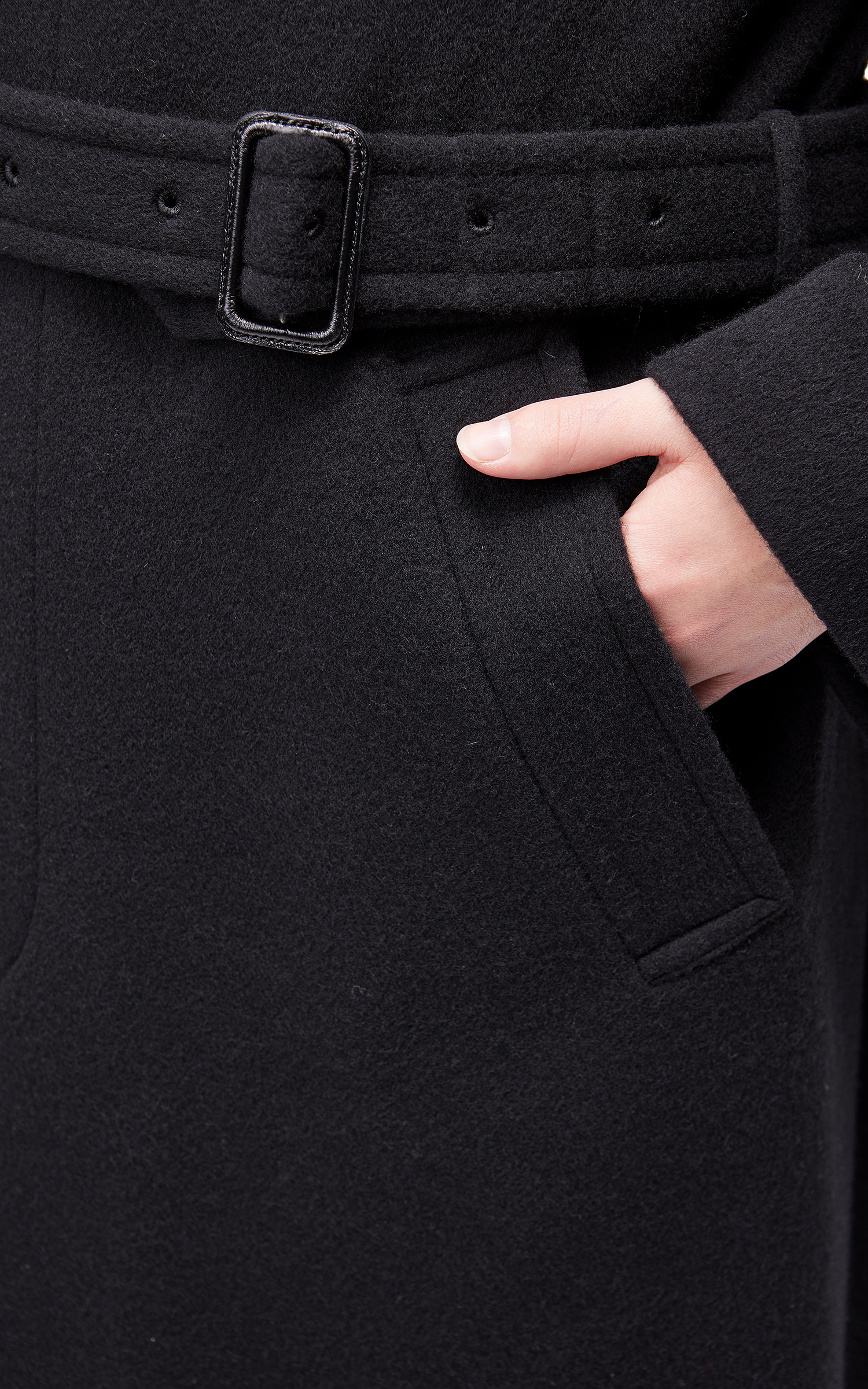 Auralee W Cashmere Wool Mosser Soutien Collar Coat Black Auralee W Cashmere Wool Mosser Soutien Collar Coat Black