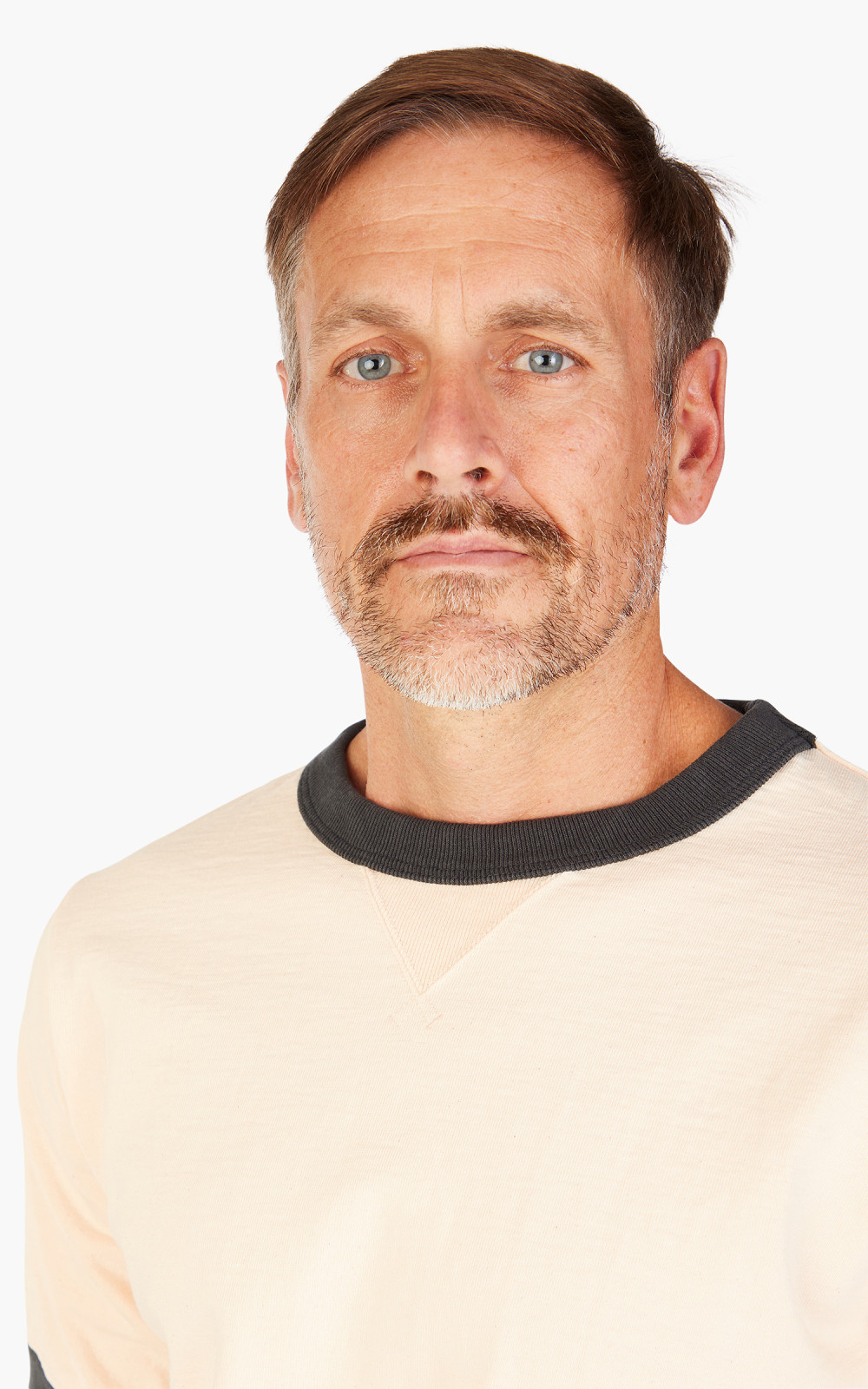 Jackman Dotsume Rib T-Shirt Ecru x Ink Black | Cultizm
