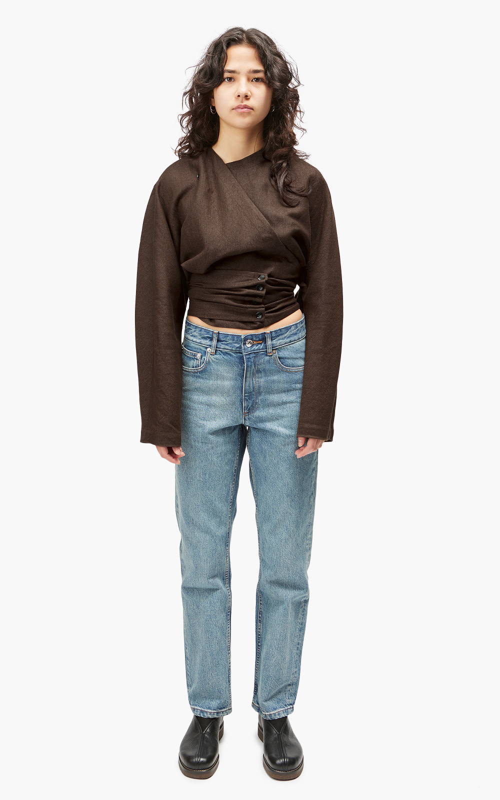 LEMAIRE ブラウン ニットジレ Lemaire Wrap Top Brown | Cultizm