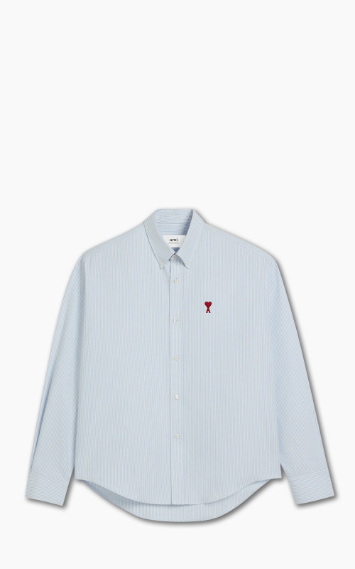 AMI Paris Boxy Fit Shirt Sky Blue/Natural White