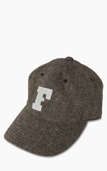 Fullcount 6 Panel Tweed Baseball Cap &#039;F&#039; Patch Brown