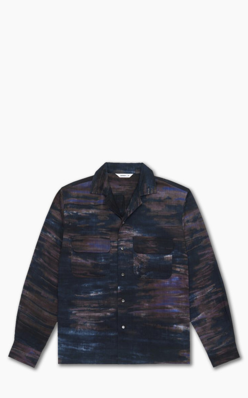 3sixteen Open Collar Shirt Midnight Tie Dye