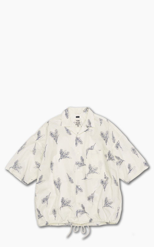 Nanamica Open Collar Wind H/S Shirt Ecru Botanical Print