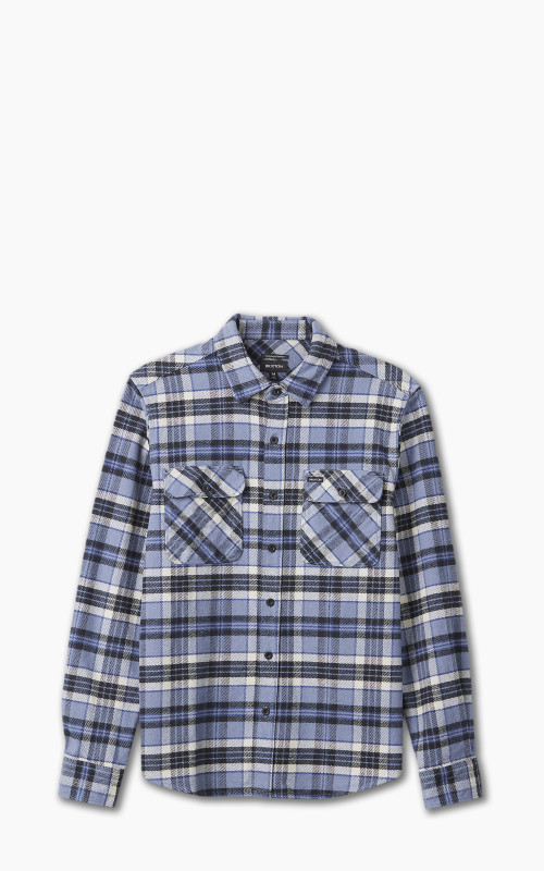 Brixton Bowery Heavy Weight L/S Flannel Flint Blue/Black/Mineral Grey