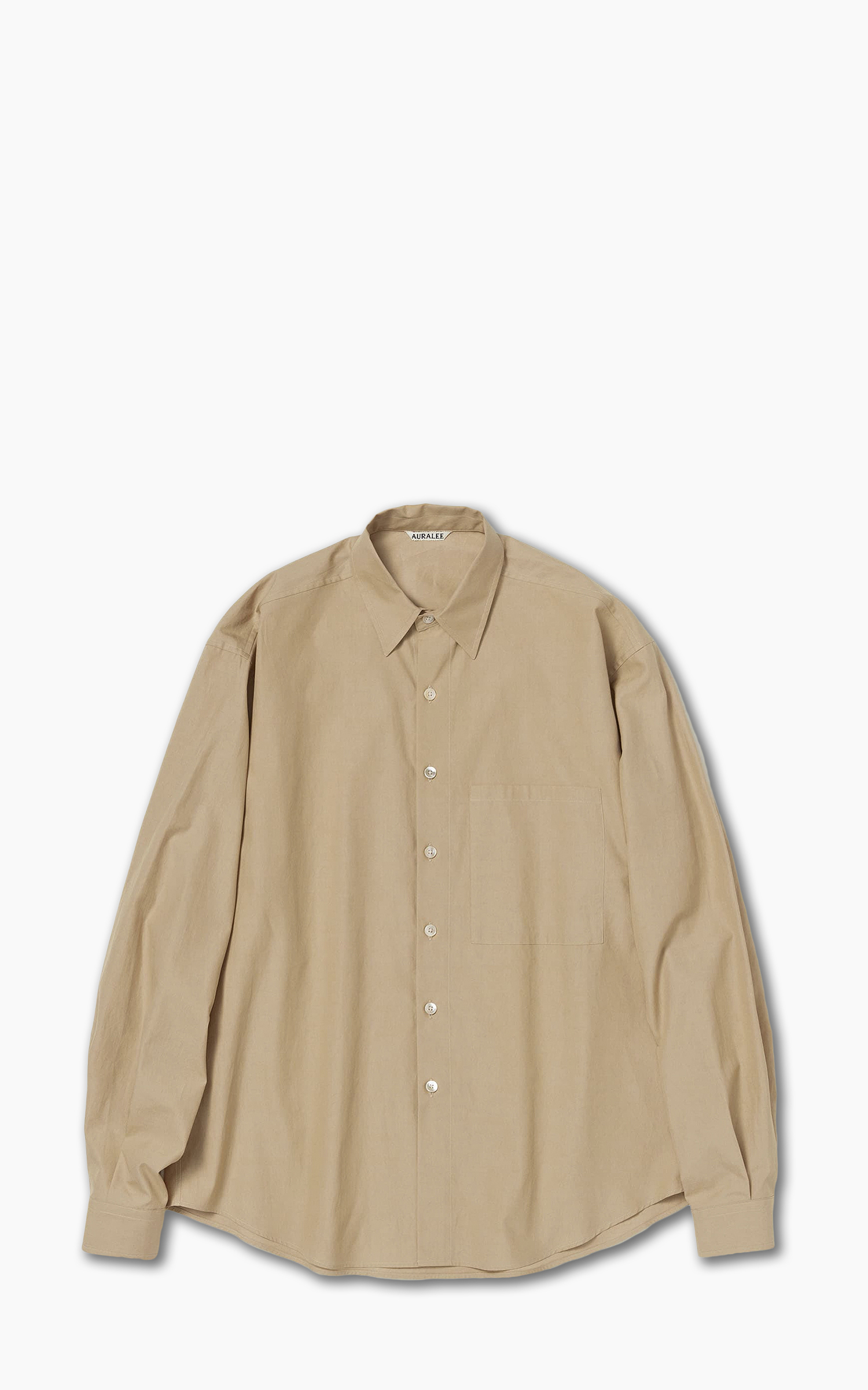 Auralee Washed Finx Twill Big Shirt Light Brown | Cultizm