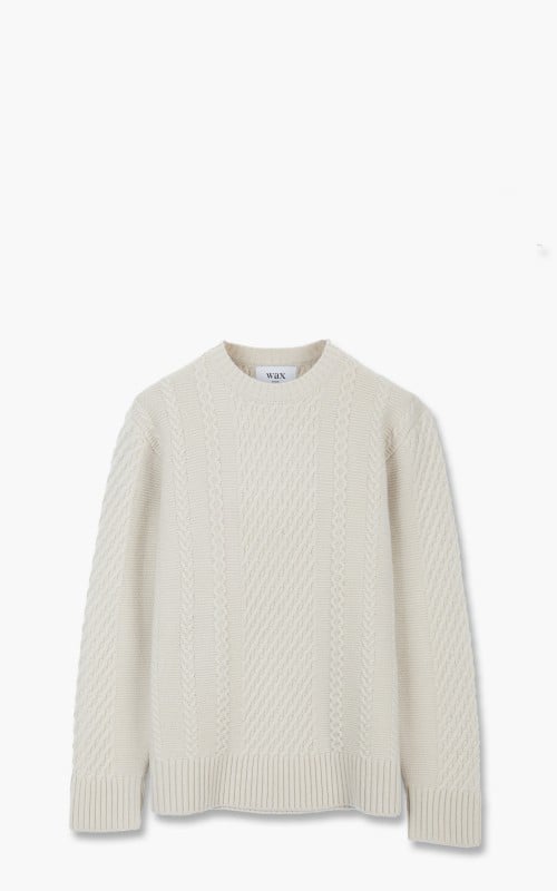 Wax London Cupar Jumper Lambswool Knit Natural AW21-KNT-CUP-AES-NAT