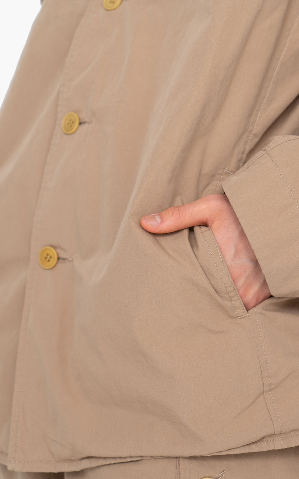 Nanamica Band Collar Jacket Camel | Cultizm Nanamica Band Collar Jacket Camel | Cultizm