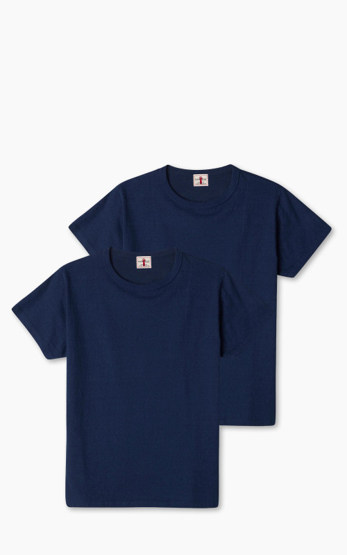 Samurai Jeans SJ2PST-Crew Plain Crew Neck 2-Pack T-Shirt Navy