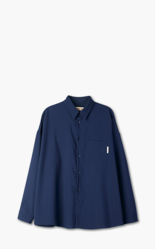 Marni Tropcial Wool Shirt Ink