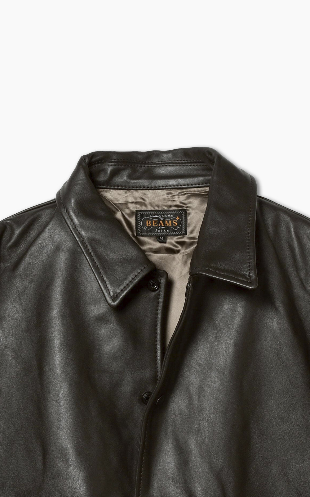 Beams Plus Military Leather Blouson Dark Brown | Cultizm Beams Plus Military Leather Blouson Dark Brown | Cultizm