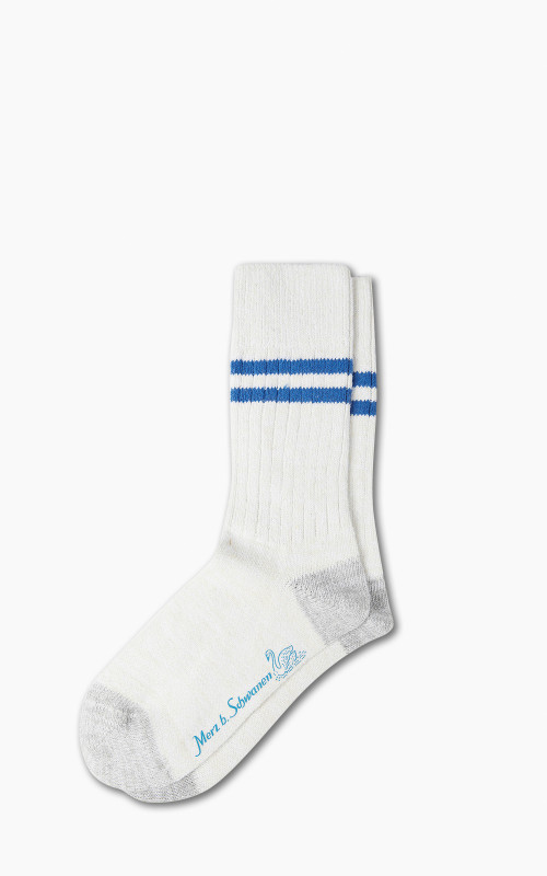 Merz b. Schwanen GS05 Socks Recycled Cotton Nature/Denim Blue