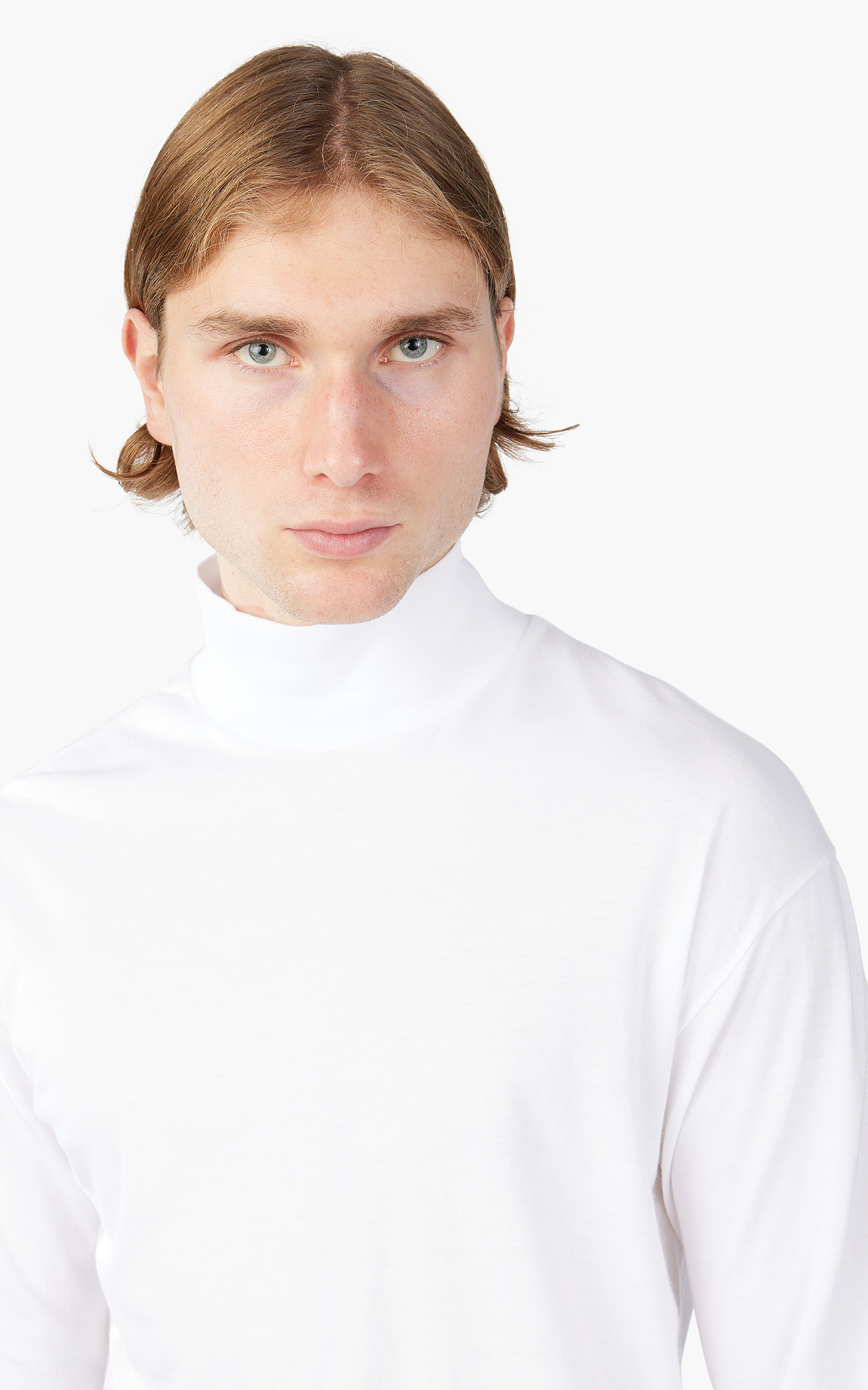 Auralee Seamless Hi Neck L/S Tee White | Cultizm