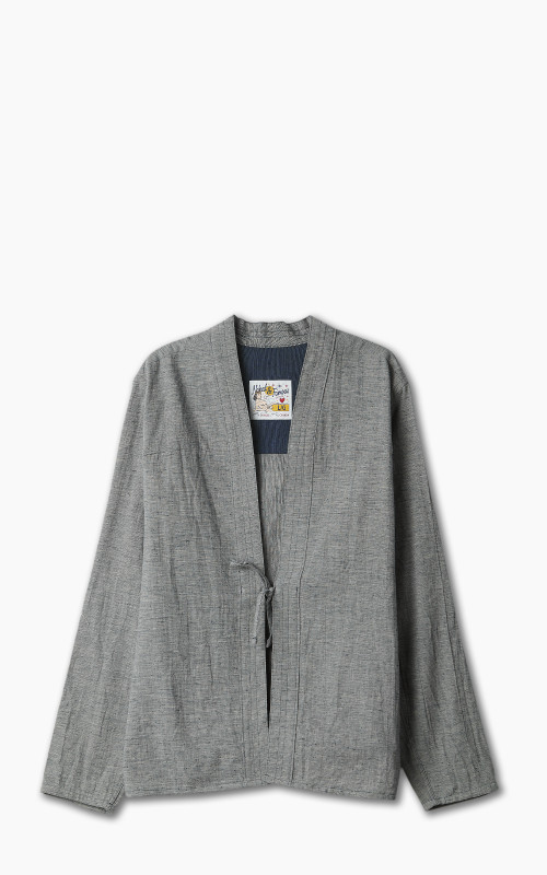 Naked & Famous Denim Kimono Shirt Linen Cotton Nep Blue