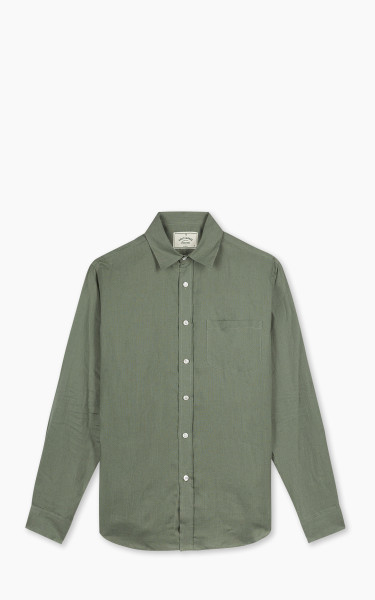 Portuguese Flannel Linen Shirt Dry Green