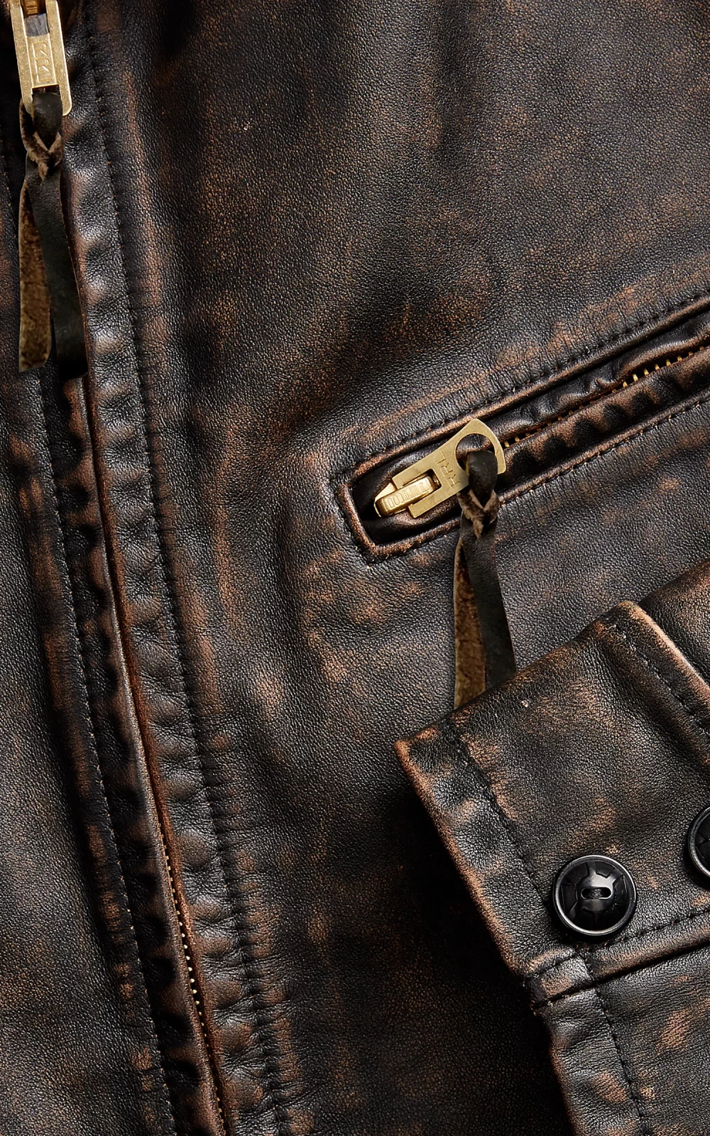 RRL Leather Jacket レザージャケット Black Over Brown RRL Leather Jacket レザージャケット Black Over Brown (RRL