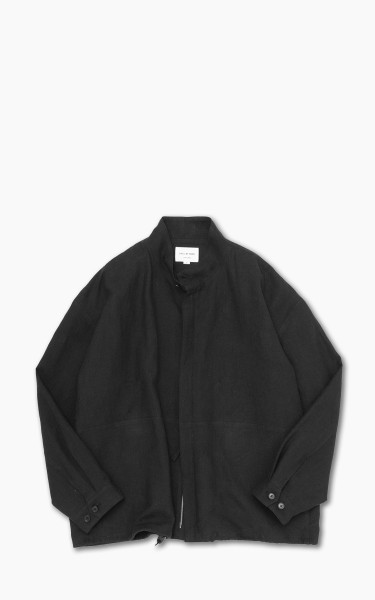 Still By Hand Peach Skin Linen Blouson Ink Black