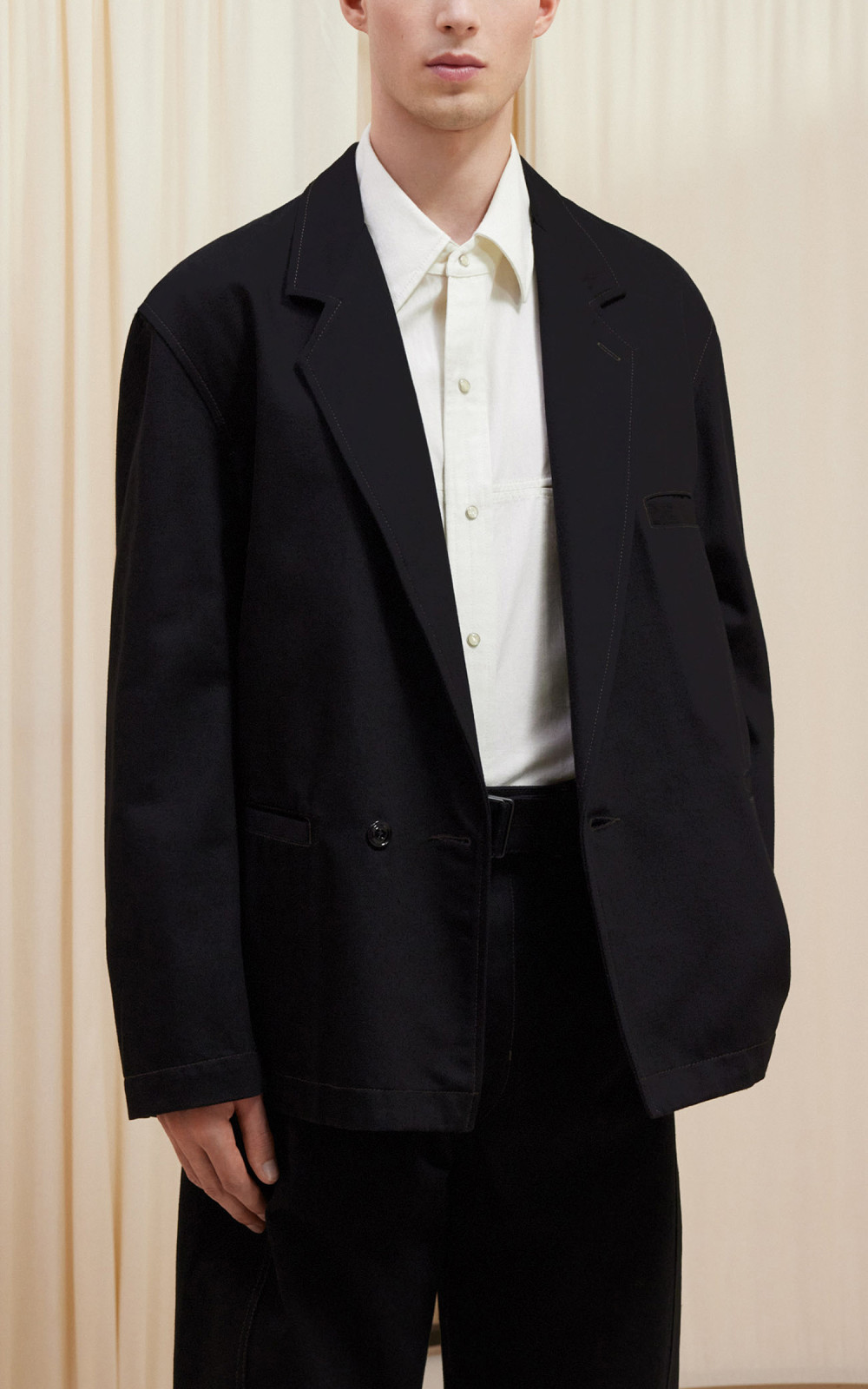 Lemaire Workwear Blazer Heavy Denim Black | Cultizm