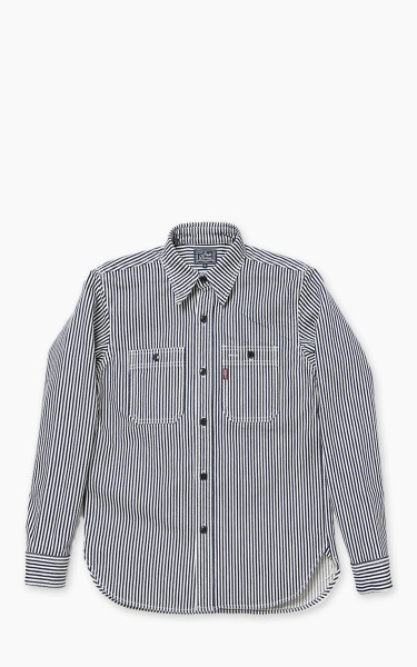 Studio D&#039;Artisan D5335H Heavy Japanese Hickory Stripe Work Shirt Indigo