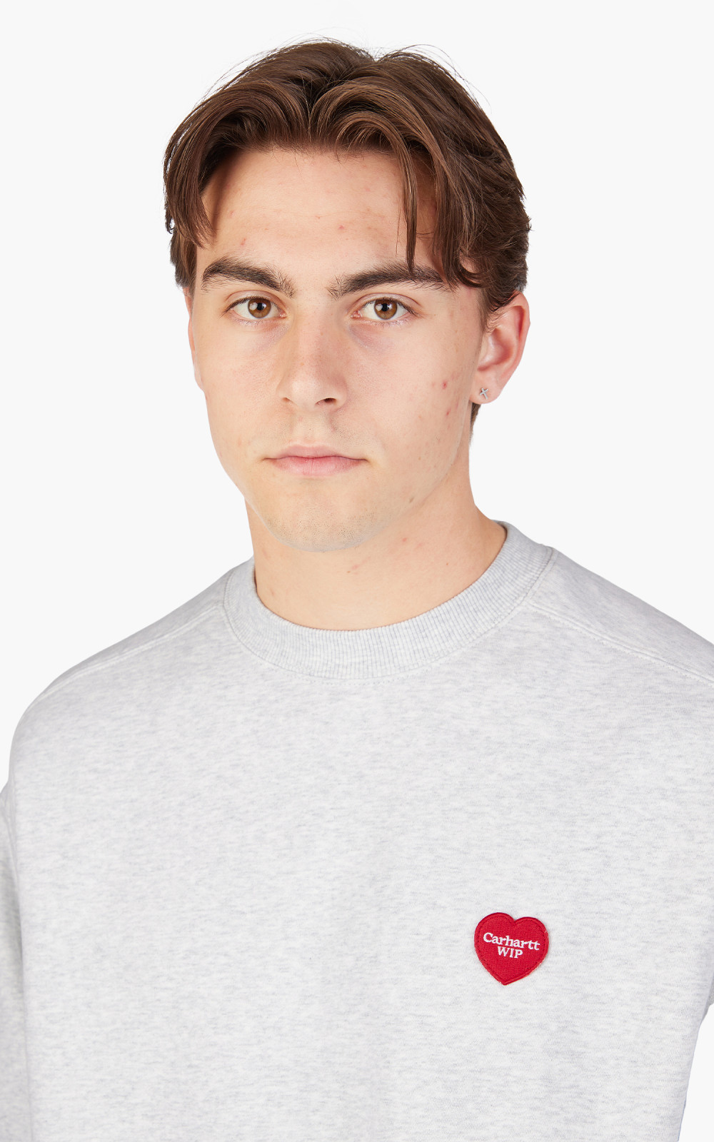 Carhartt WIP Heart Patch Sweat Ash Heather | Cultizm