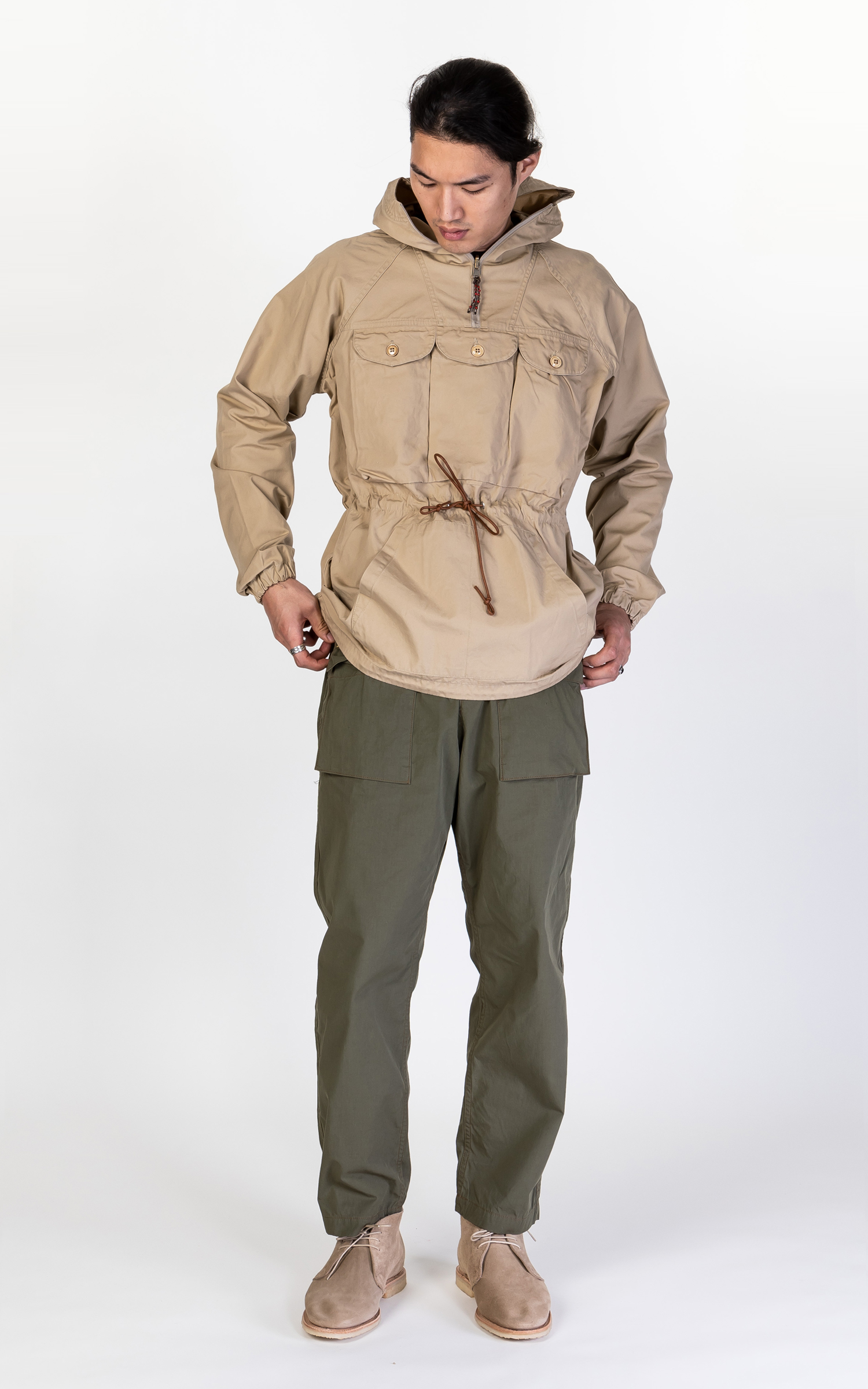 Gypsy & Sons Ventile Cotton Anorak Jacket Beige | Cultizm